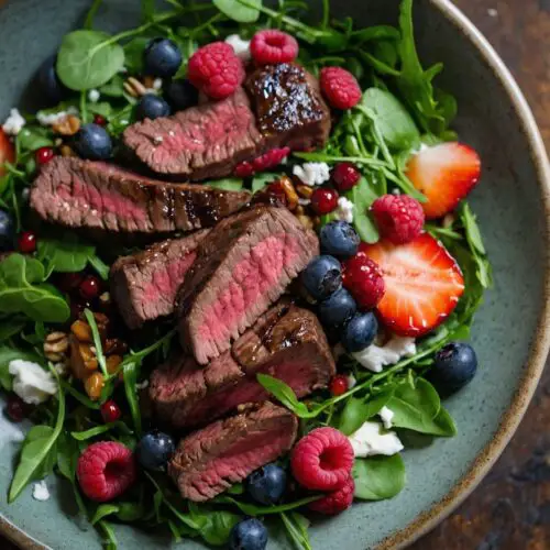 How to make Balsamic Steak Berry And Arugula Salad Recipe