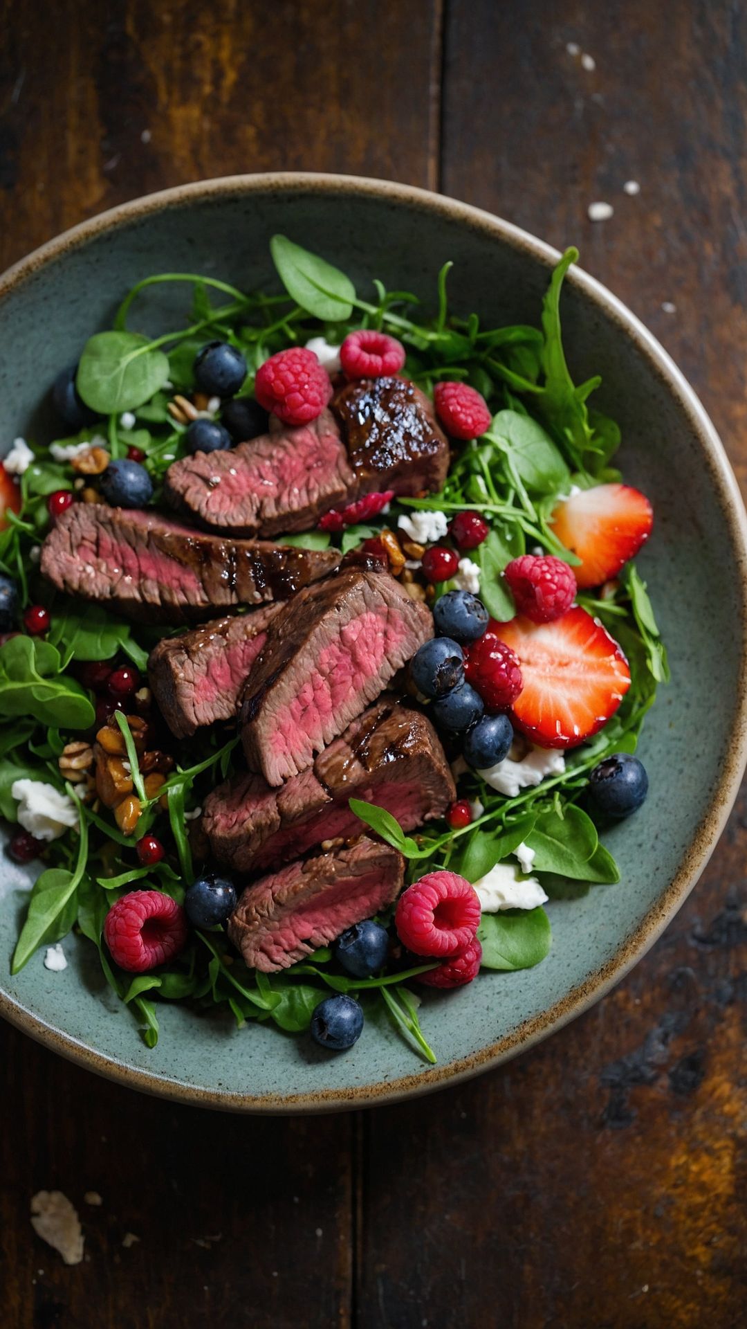 How to make Balsamic Steak Berry And Arugula Salad Recipe