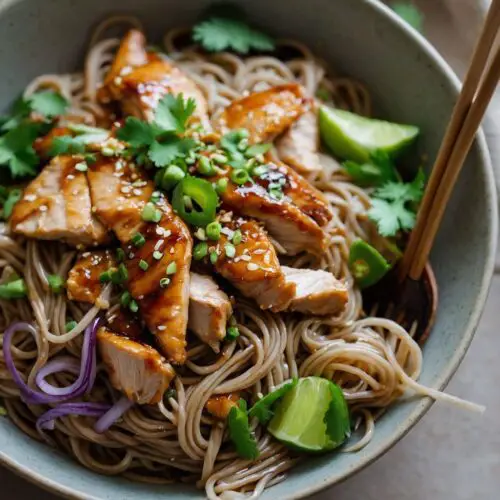 How to make Honey Lime Chicken Soba Noodle Salad Recipe
