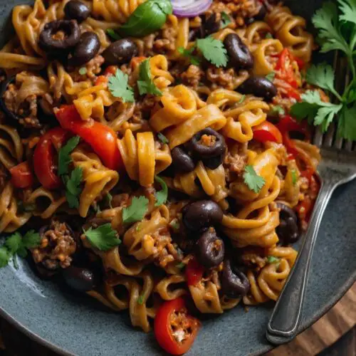 How to Make Ahead One Pot Black Bean Fajita Pasta Recipe