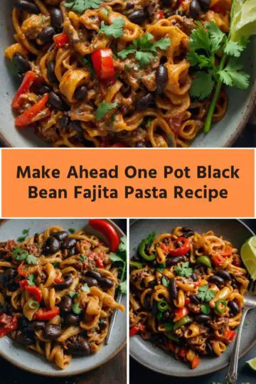 Make Ahead One Pot Black Bean Fajita Pasta Recipe