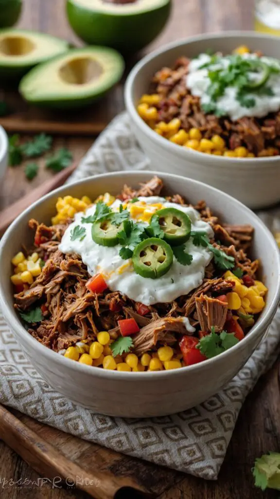 how to make pulled pork burrito bowls 