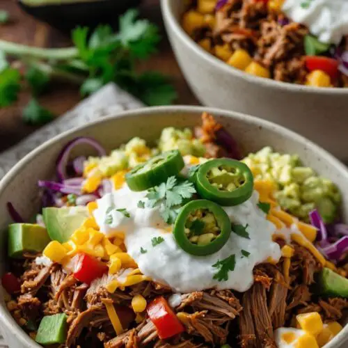pulled pork burrito bowls copycat recipe