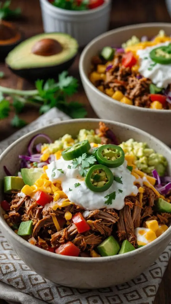 pulled pork burrito bowls  copycat recipe