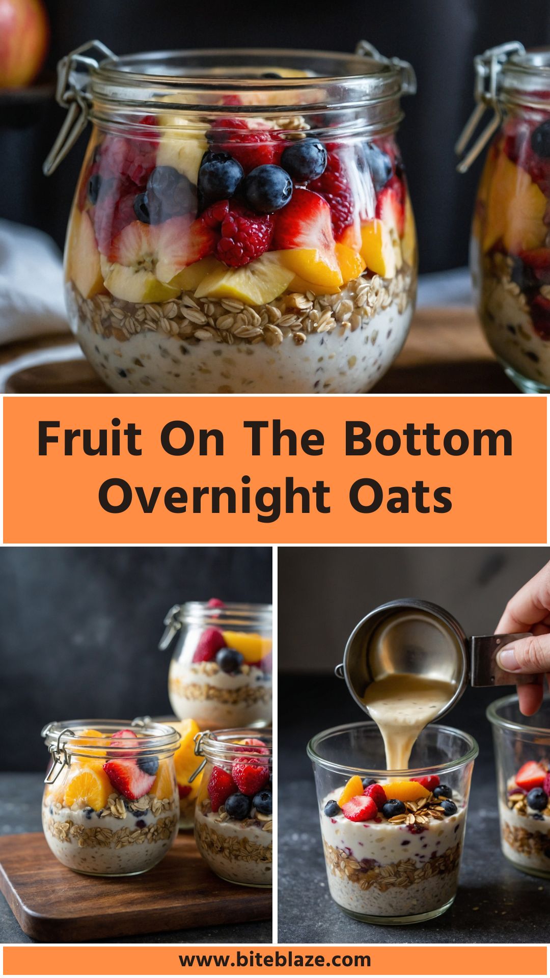 Fruit on the Bottom Overnight Oats – Bite Blaze