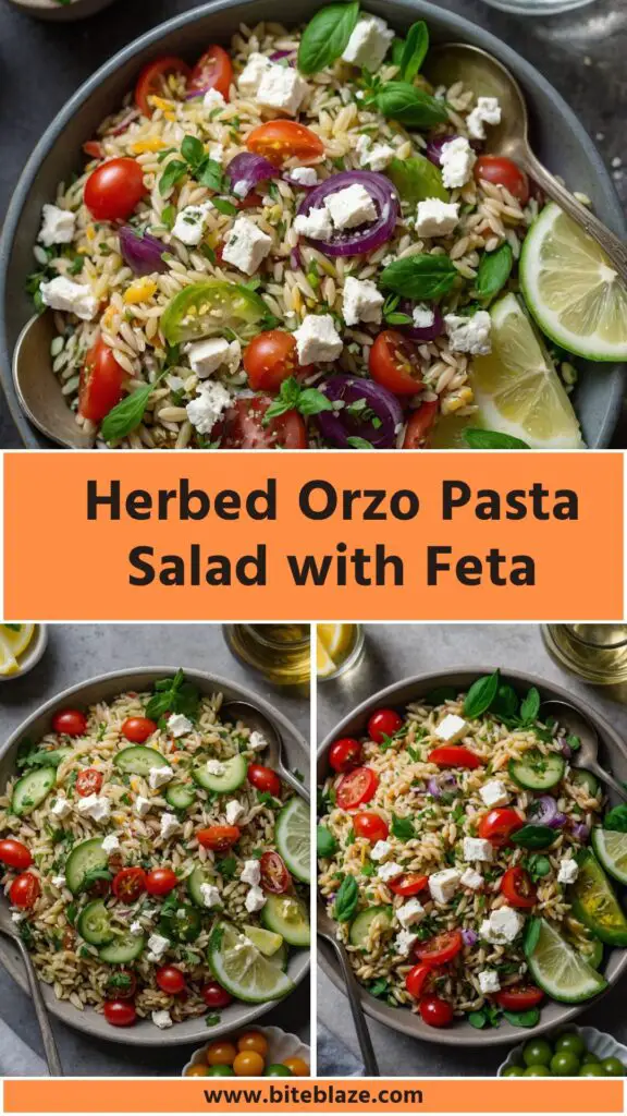 herbed orzo pasta salad with feta