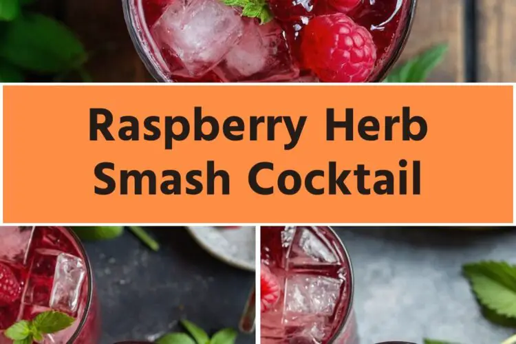 raspberry herb smash cocktail