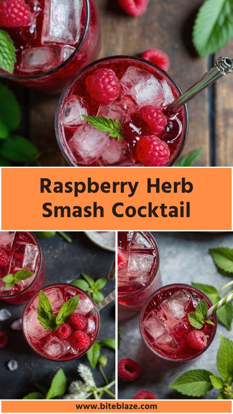 raspberry herb smash cocktail