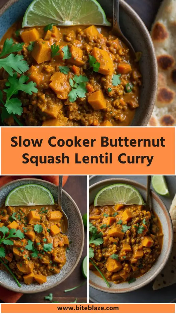 slow cooker butternut squash lentil curry