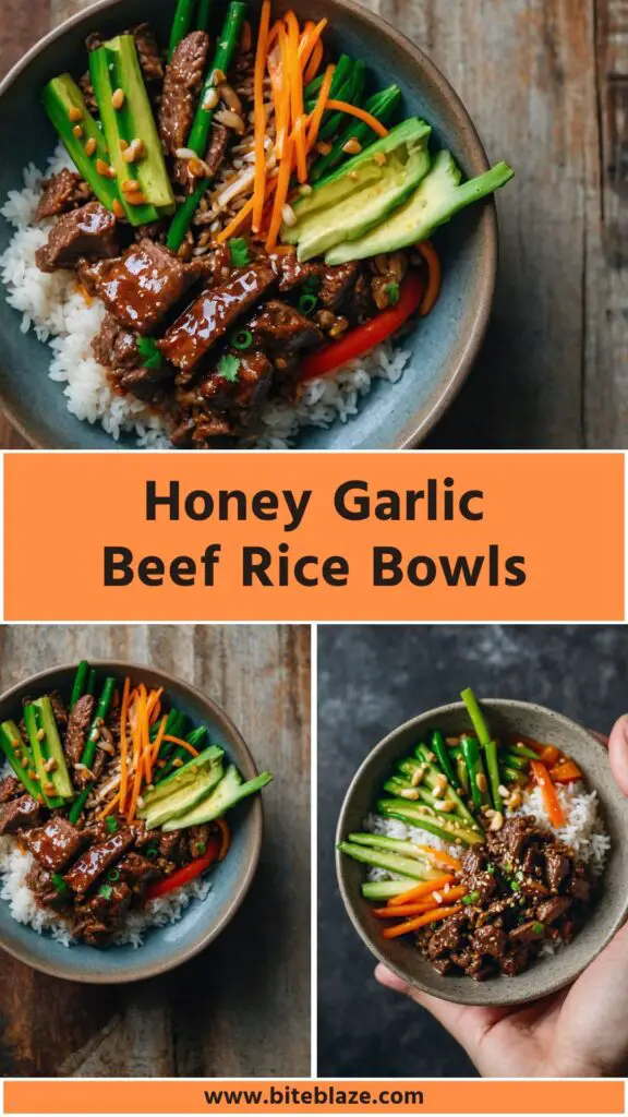 Honey Garlic Beef Rice Bowls Honey Garlic Beef Rice Bowls