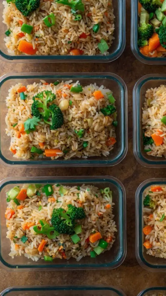 Meal Prep Vegetarian Fried Rice Freezer Copycat recipe