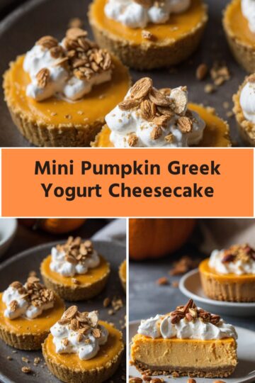 Mini Pumpkin Greek Yogurt Cheesecake