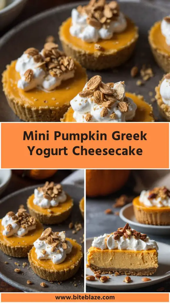 Mini Pumpkin Greek Yogurt Cheesecake
