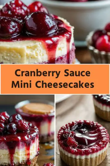 cranberry sauce mini cheesecakes