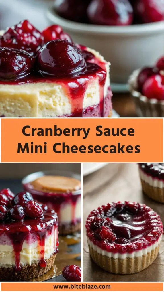 cranberry sauce mini cheesecakes