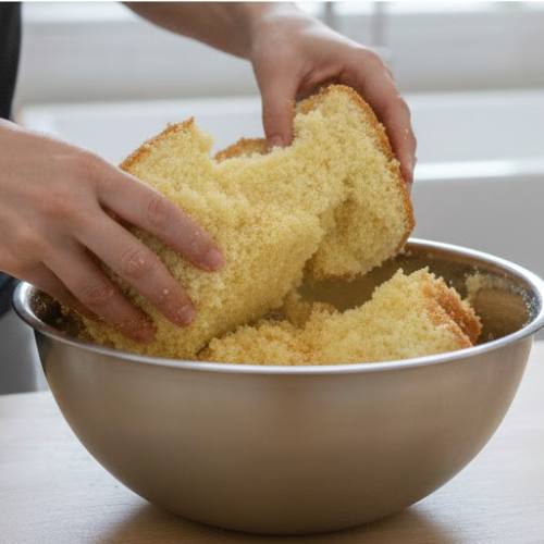 Step 2: Crumble the Cake Step 2: Crumble the Cake