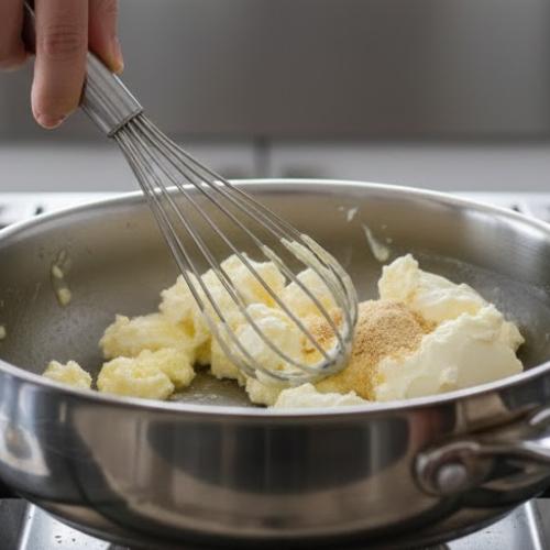 Step 3: Add Cream Cheese and Garlic Powder