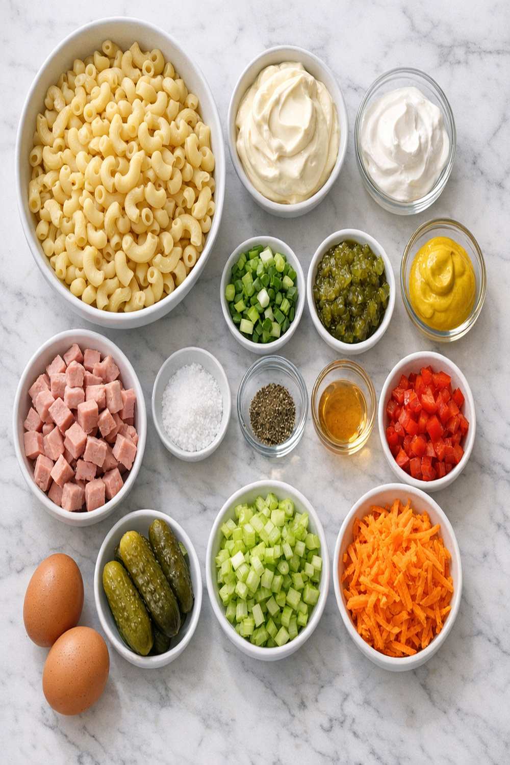 Basic Mac Salad Recipe ingredients