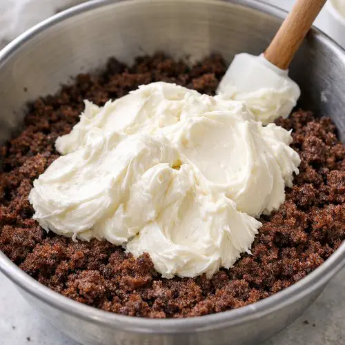 Step 3: Combine Cake and Frosting Into a Cohesive Mixture