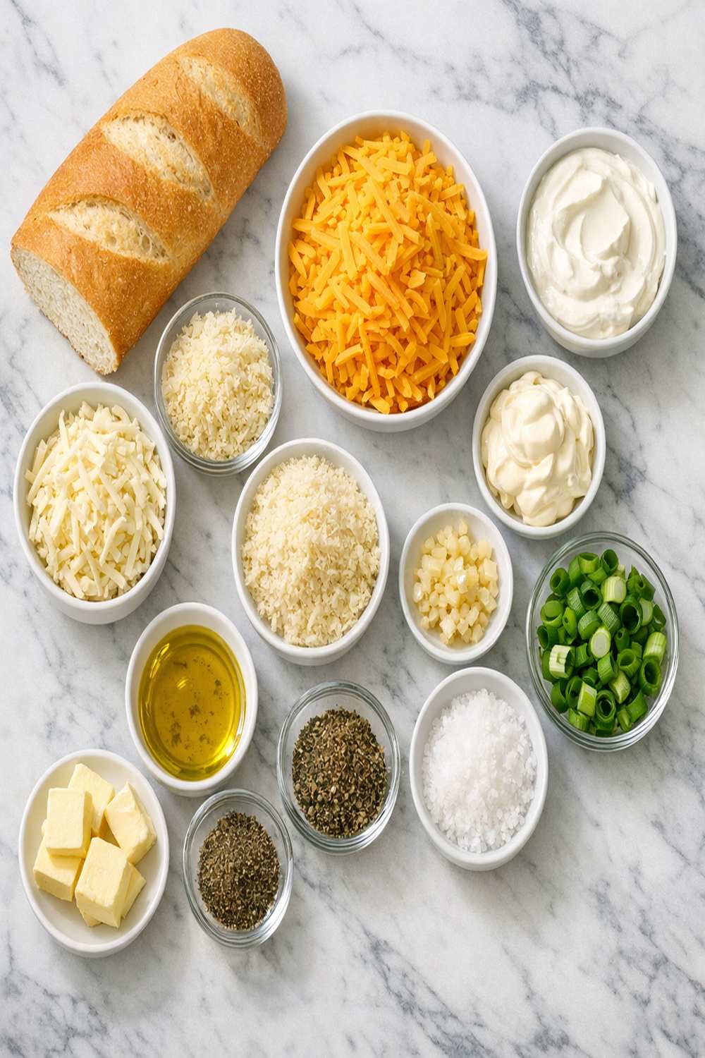 Cheesy French Bread Recipe ingredients