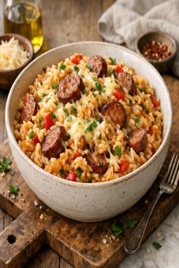 Cheesy Sausage Rice Recipe