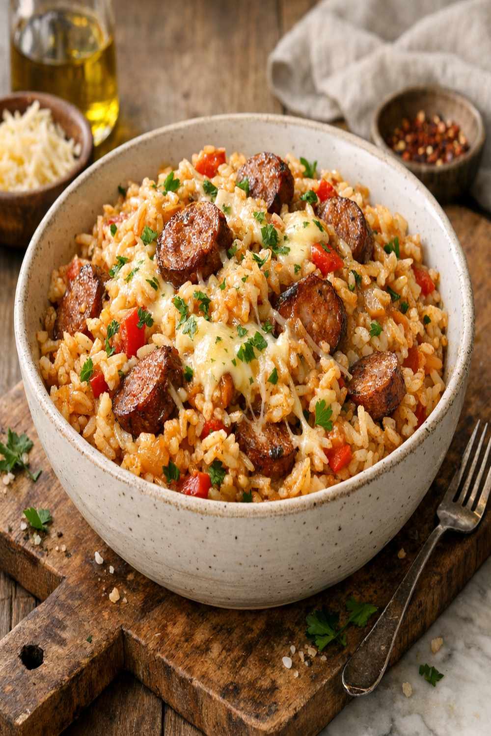 Cheesy Sausage Rice Recipe