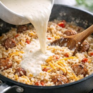 Cheesy Sausage Rice Recipe step 7