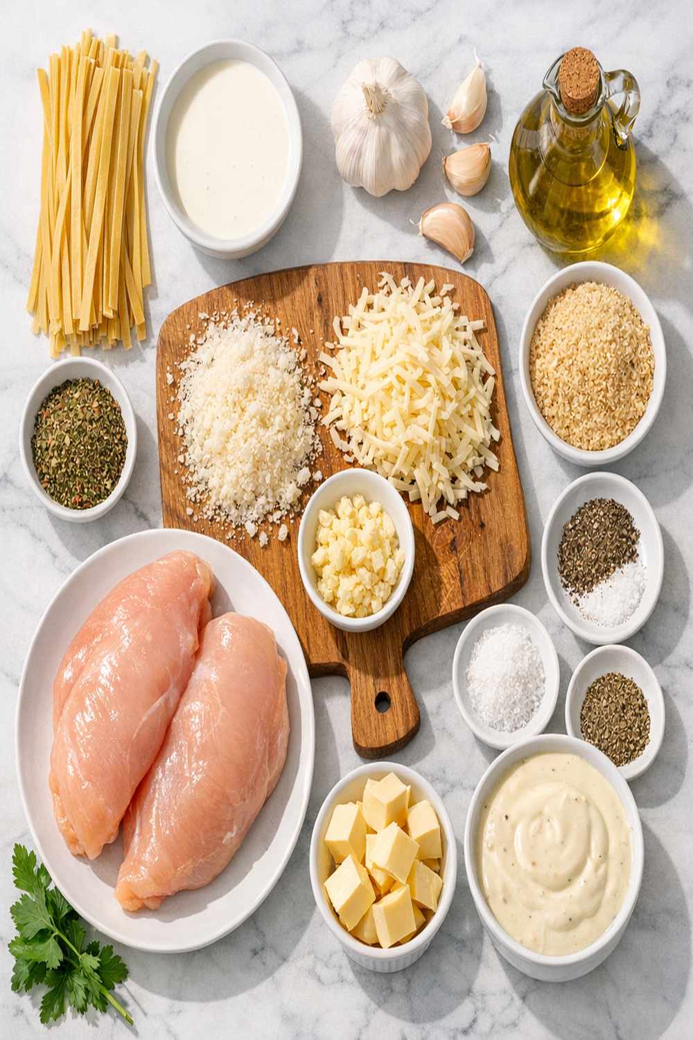 Chicken Alfredo Parmesan Recipe ingredients