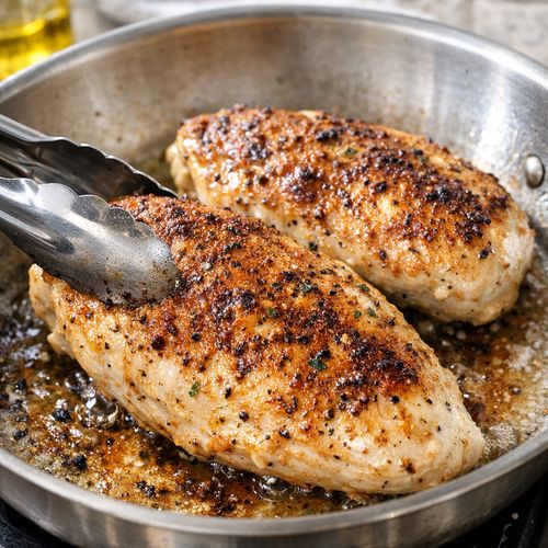 Step 2: Season and Sear the Chicken Breasts