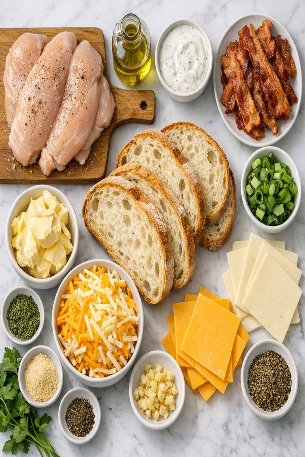 Chicken Bacon Ranch Grilled Cheese Recipe ingredients
