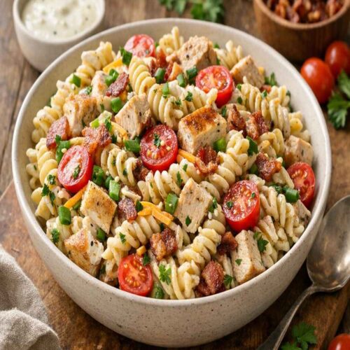 Chicken Bacon Ranch Pasta Salad Recipe