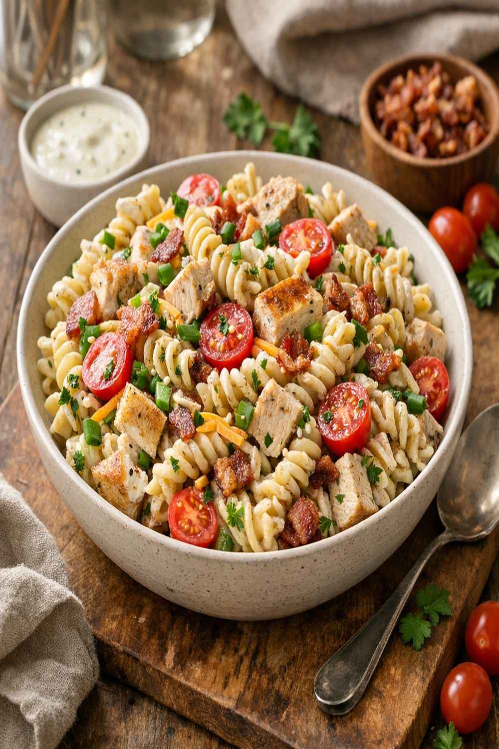 Chicken Bacon Ranch Pasta Salad Recipe