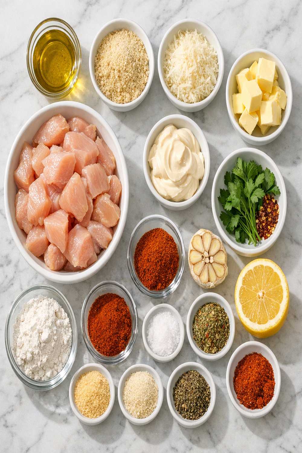 Chicken Bites Air Fryer Recipe ingredients