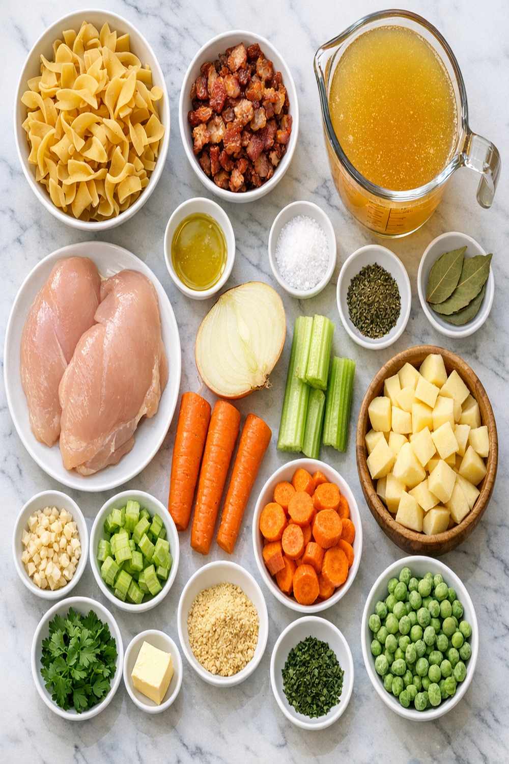 Chicken Noodle Soup With Bacon Recipe ingredients