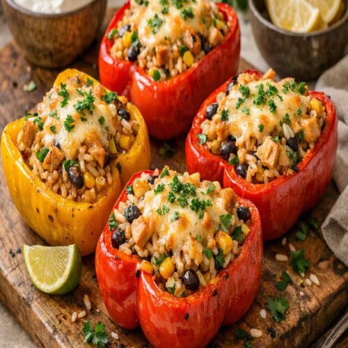 Chicken Rice Stuffed Peppers Recipe