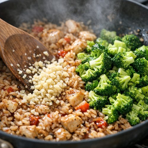 Step 4: Add Garlic and Broccoli, Building Flavor