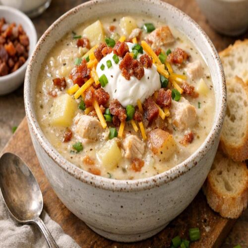 Creamy Baked Potato Chicken Soup Recipe