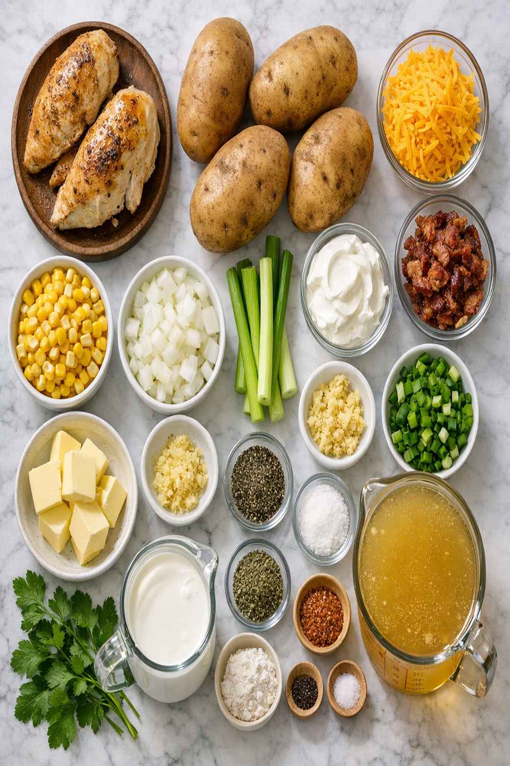 Baked Potato Chicken Soup Recipe ingredients