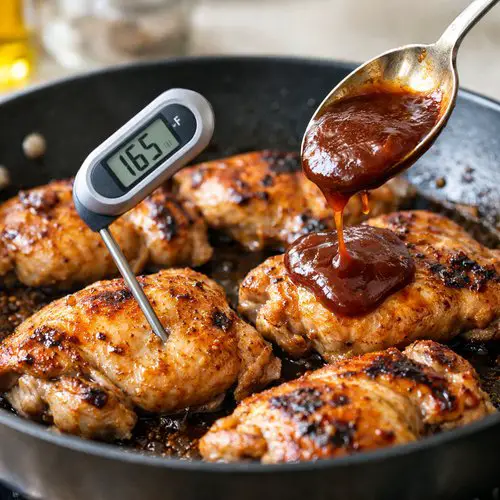 Step 4: Check for Doneness and Add the Barbecue Sauce