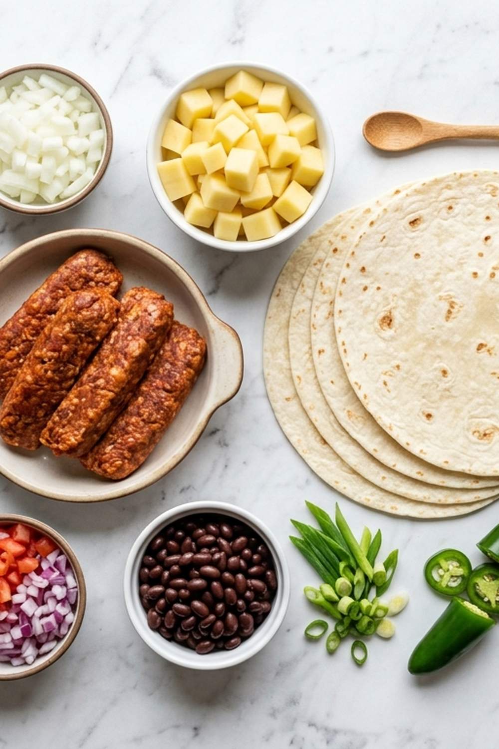 Chorizo And Potato Burrito Recipe ingredients