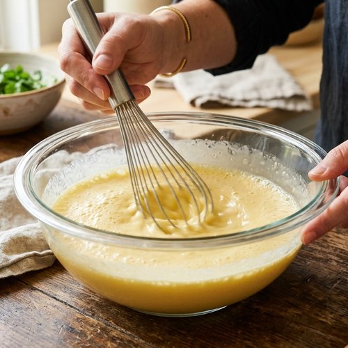 Step 3: Whisk Eggs With Milk Until Completely Combined