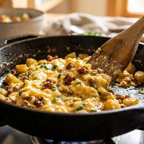 Step 4: Scramble the Eggs Until Just Set (Creamy, Not Rubbery)