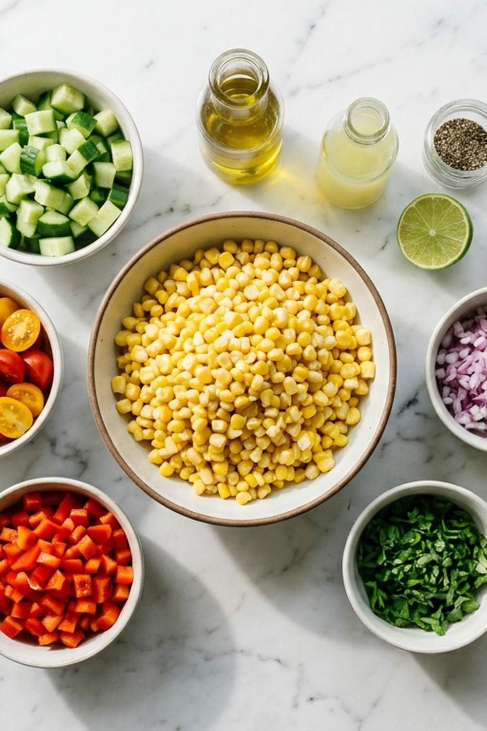 Corn Salad No Mayo Recipe ingredients
