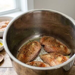 Cream Of Mushroom Chicken Rice Instant Pot step 1