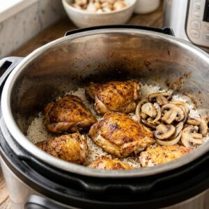 Cream Of Mushroom Chicken Rice Instant Pot step 3