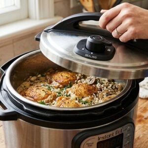 Cream Of Mushroom Chicken Rice Instant Pot step 4