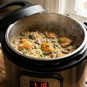 Cream Of Mushroom Chicken Rice Instant Pot step 5