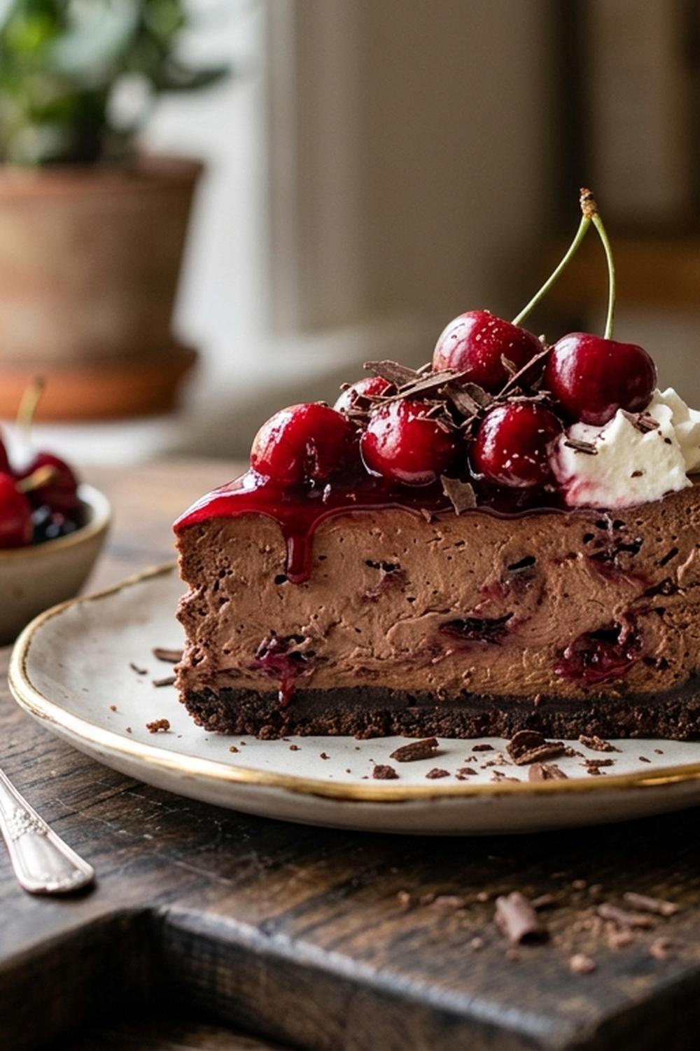 No Bake Chocolate Cherry Cheesecake Family Recipe